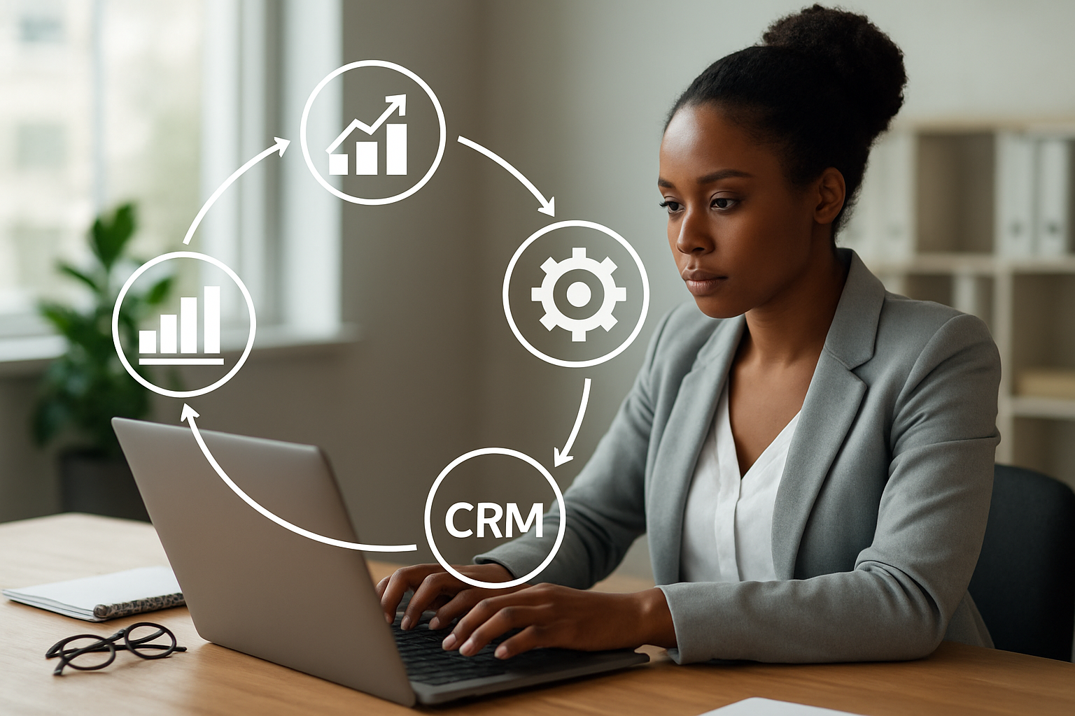 fluxo integrado gestão de operações comerciais 2026 com CRM e automação