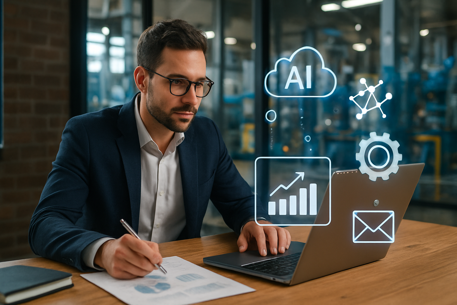 Plano de marketing digital para indústria com IA e automação em 2026