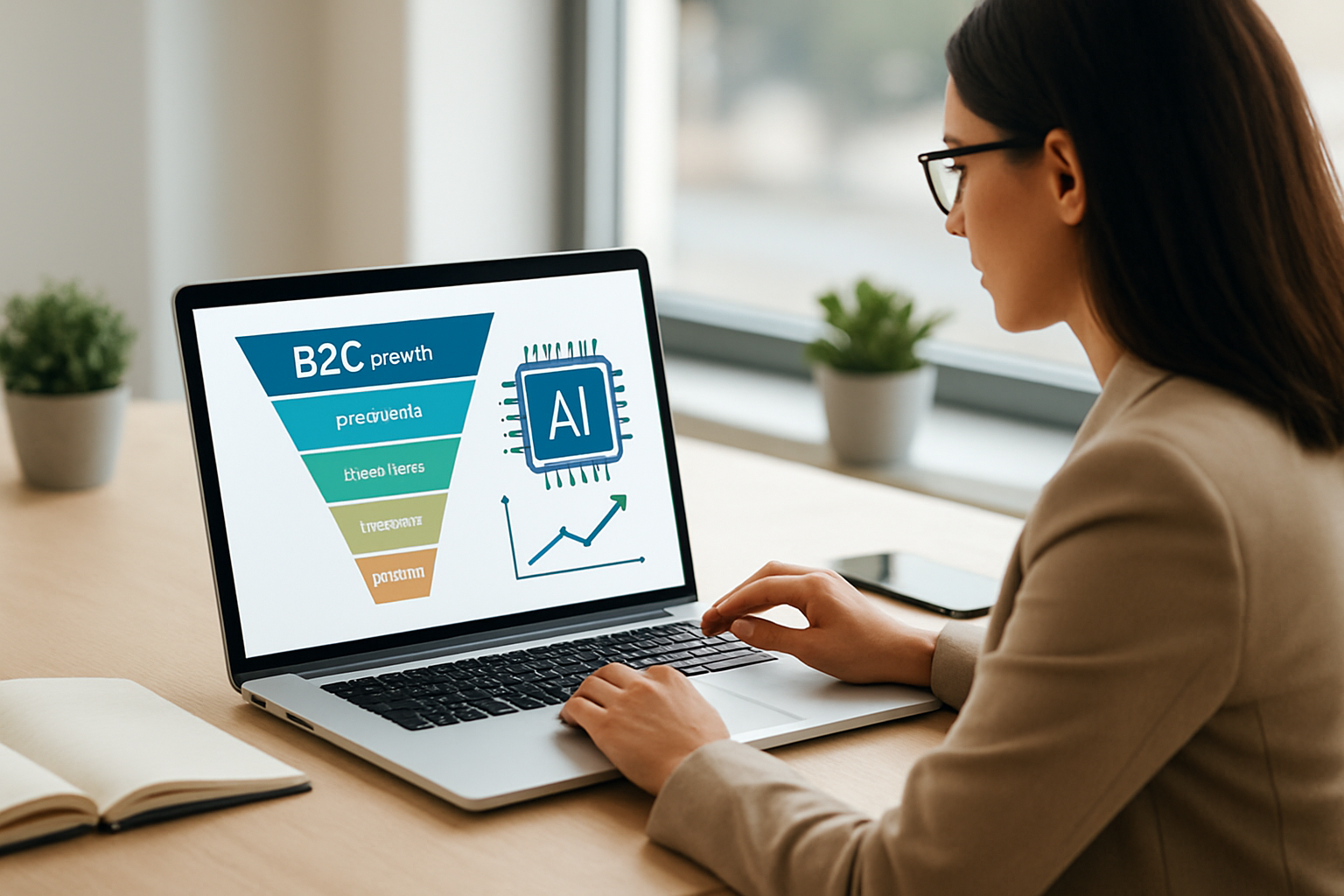 Plano de growth b2c com funil AAARRR, automação e IA para aumentar conversão em 2026