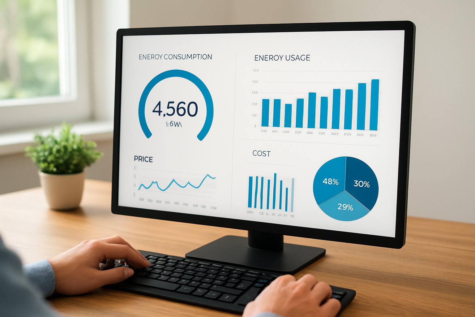 Painel de monitoramento com consumo de energia e análise de preço monitoramento de consumo elétrico preço