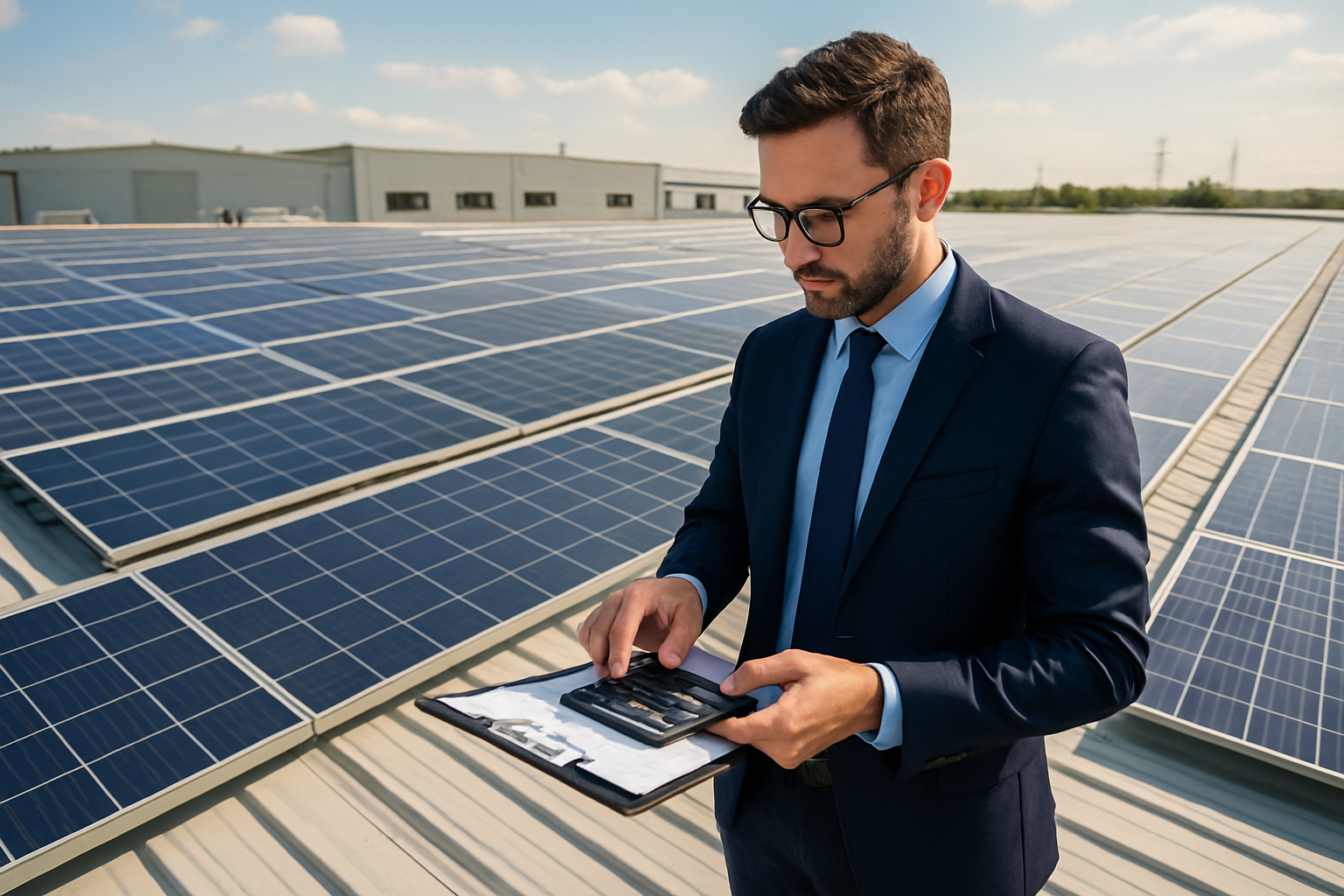 painel solar em cobertura industrial calculando quanto custa um projeto de energia solar corporativo