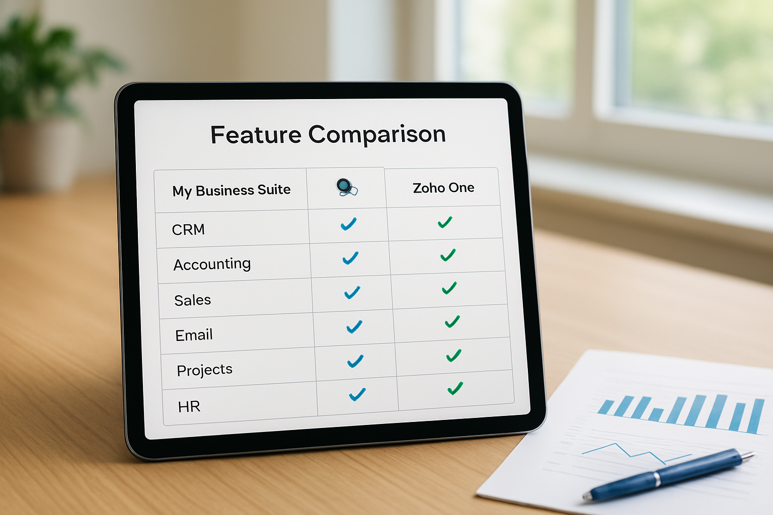 My Business Suite vs Zoho One , Feature Comparison