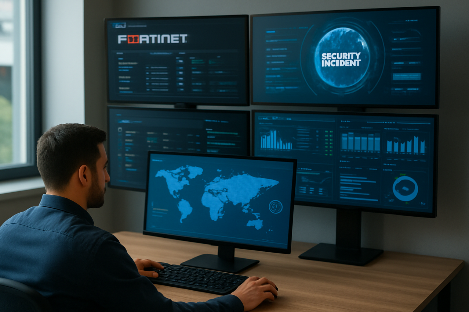 Painel de monitoramento SOC as a Service Brasil com integração Fortinet e telemetria 24/7