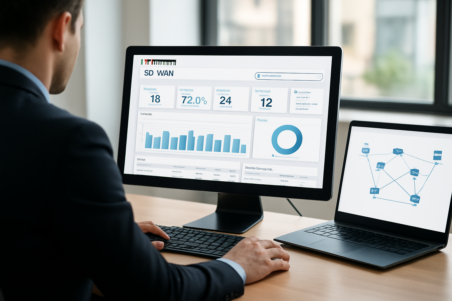 Panorama de gerenciamento SD-WAN Fortinet para redes corporativas 2026