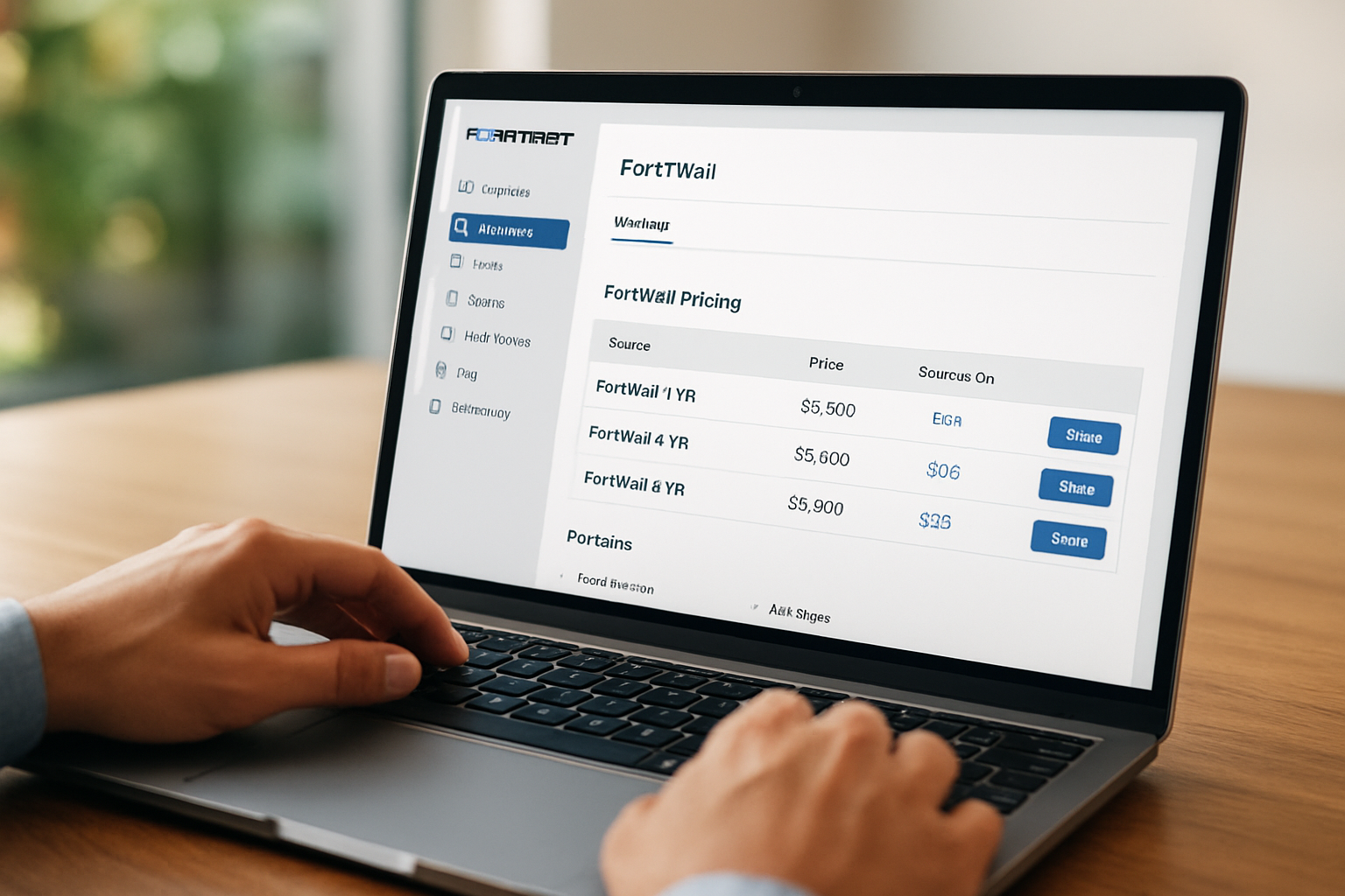 Painel de administração FortiMail com foco em Fortimail preço e opções de licenciamento