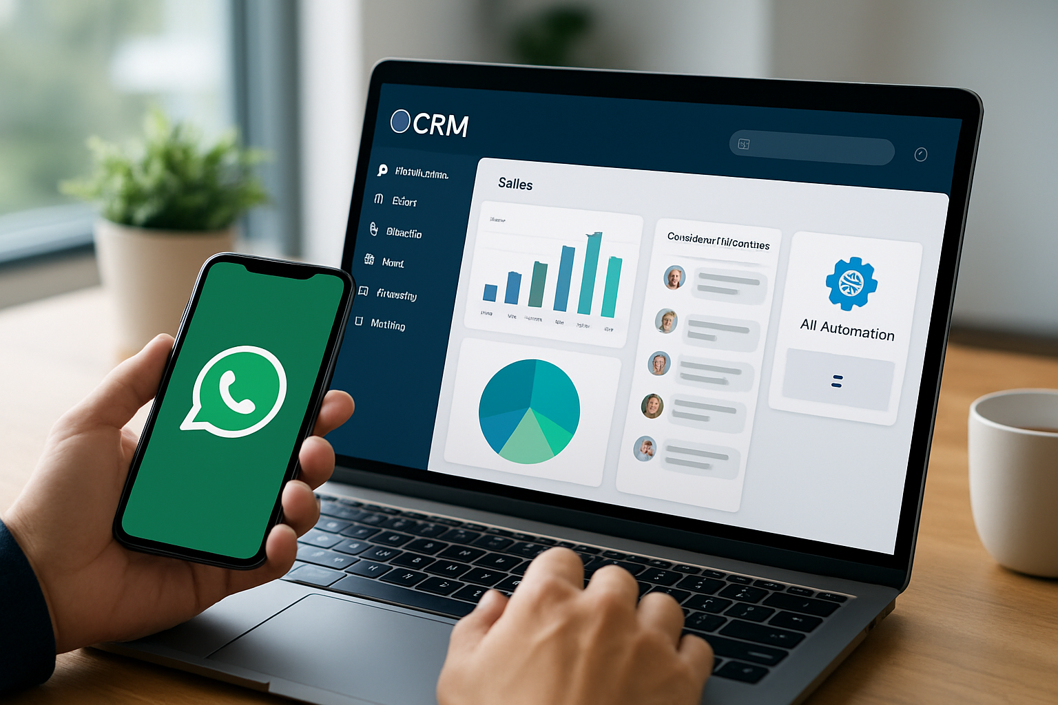 CRM WhatsApp com dashboard de vendas, conversas centralizadas e automação com IA