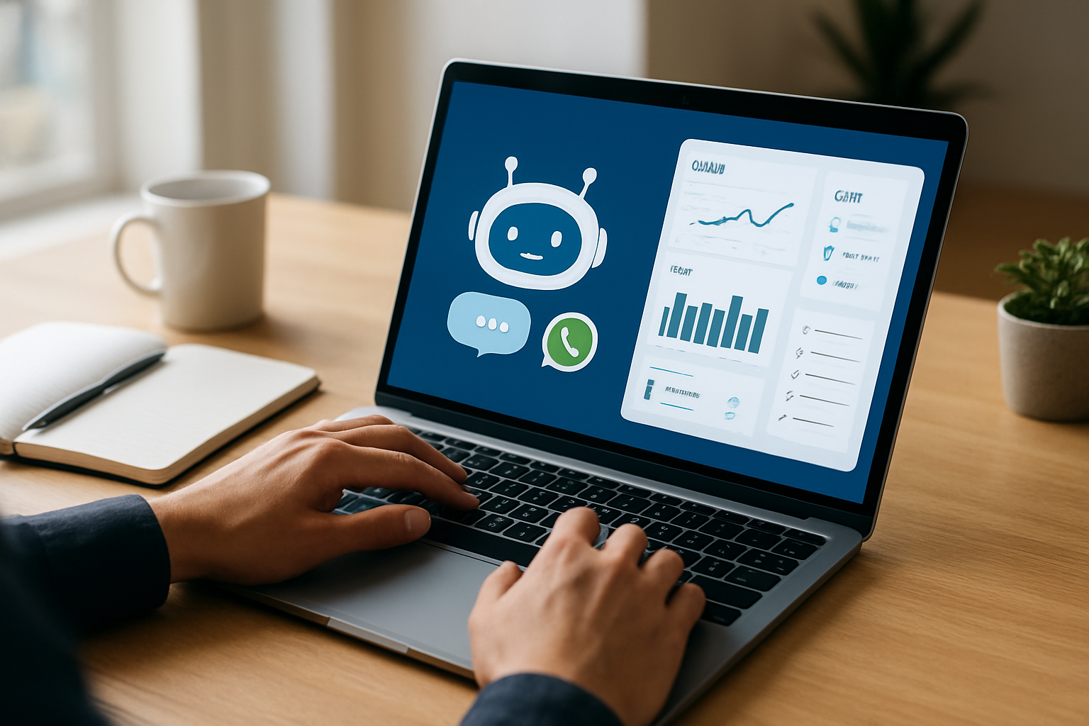 chatbot para marketing com dashboard de vendas e CRM centralizando conversas no WhatsApp
