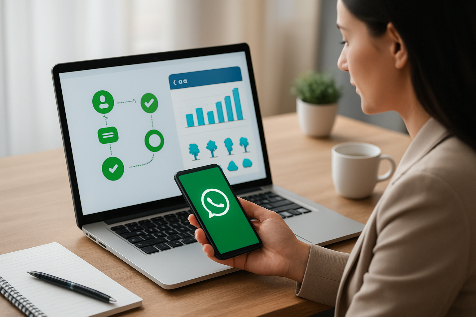 Fluxo de follow up de vendas pelo WhatsApp integrado a dashboard e CRM