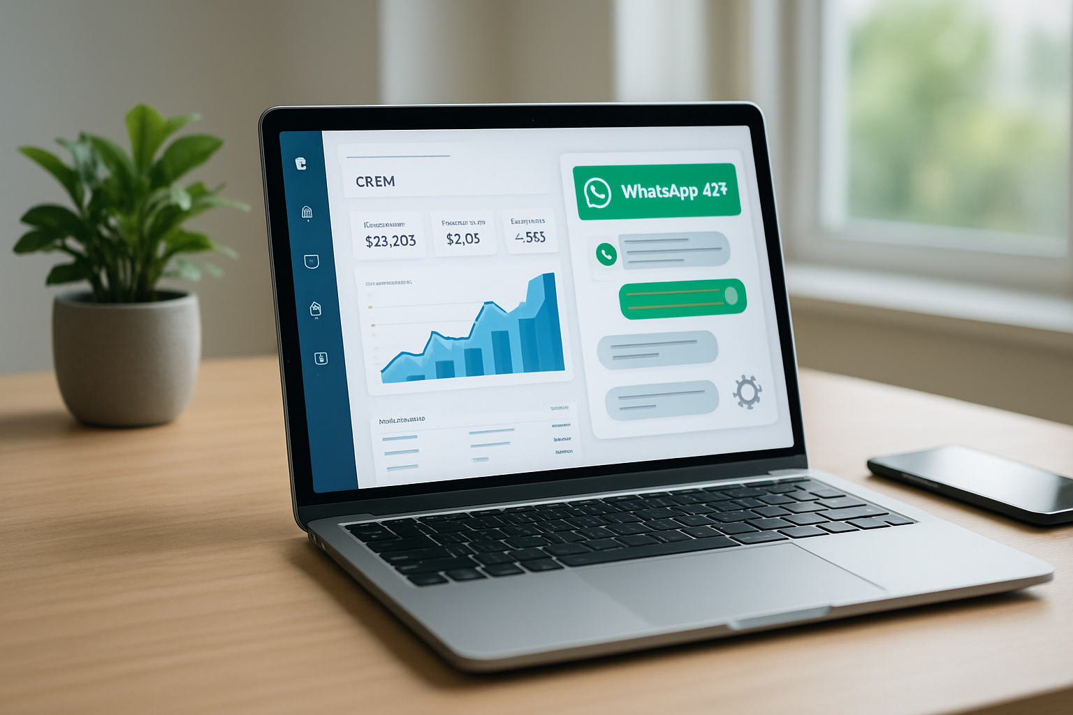 WhatsApp API integrada ao CRM com dashboard de vendas e automação de conversas em 2026
