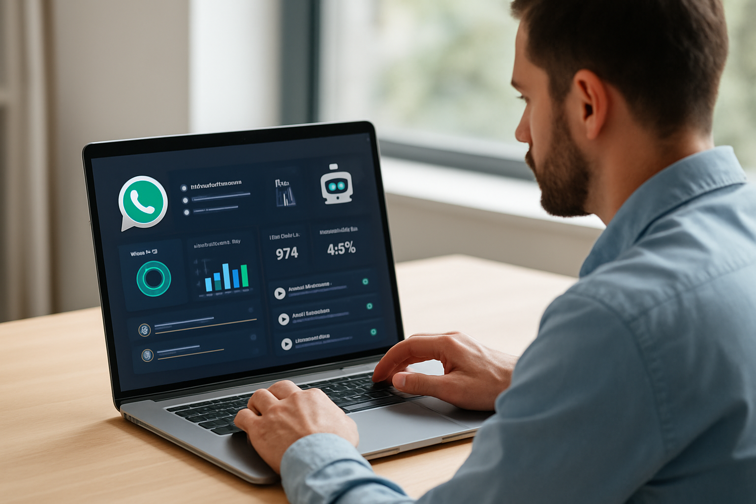 painel dashboard de prospecção pelo whatsapp com IA e métricas de vendas