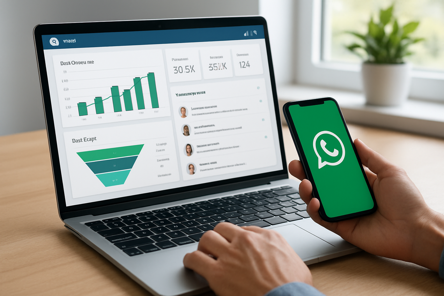 Plataforma CRM WhatsApp com dashboard de vendas e conversas centralizadas para 2026