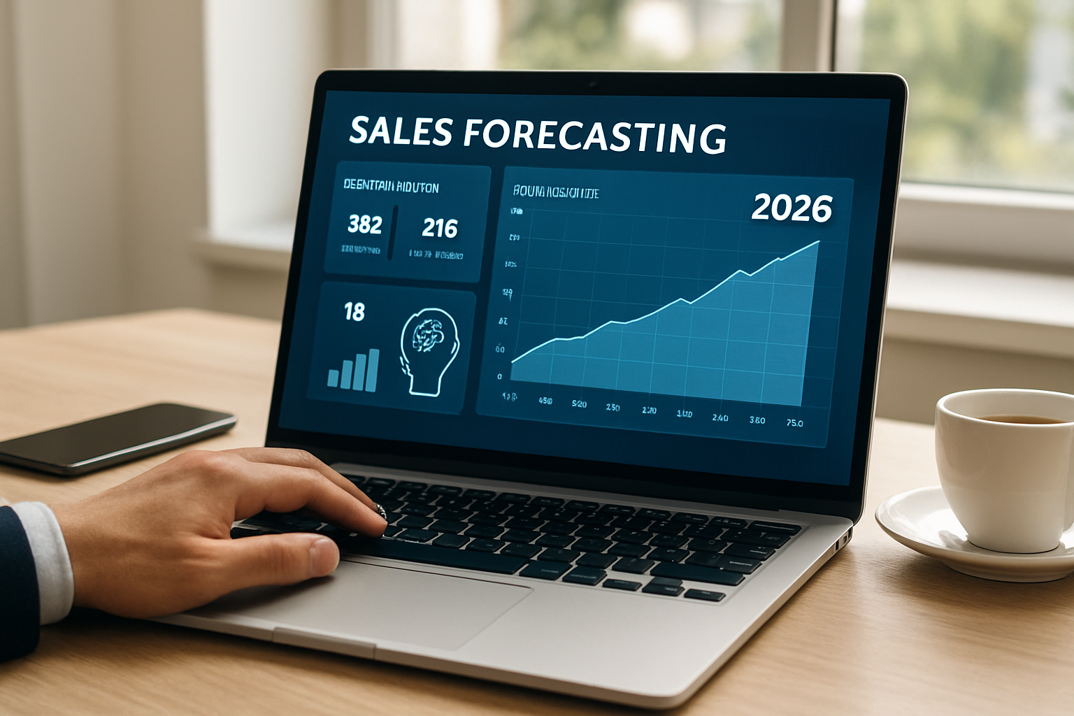 capa com dashboard de crm e ia para previsão de vendas 2026