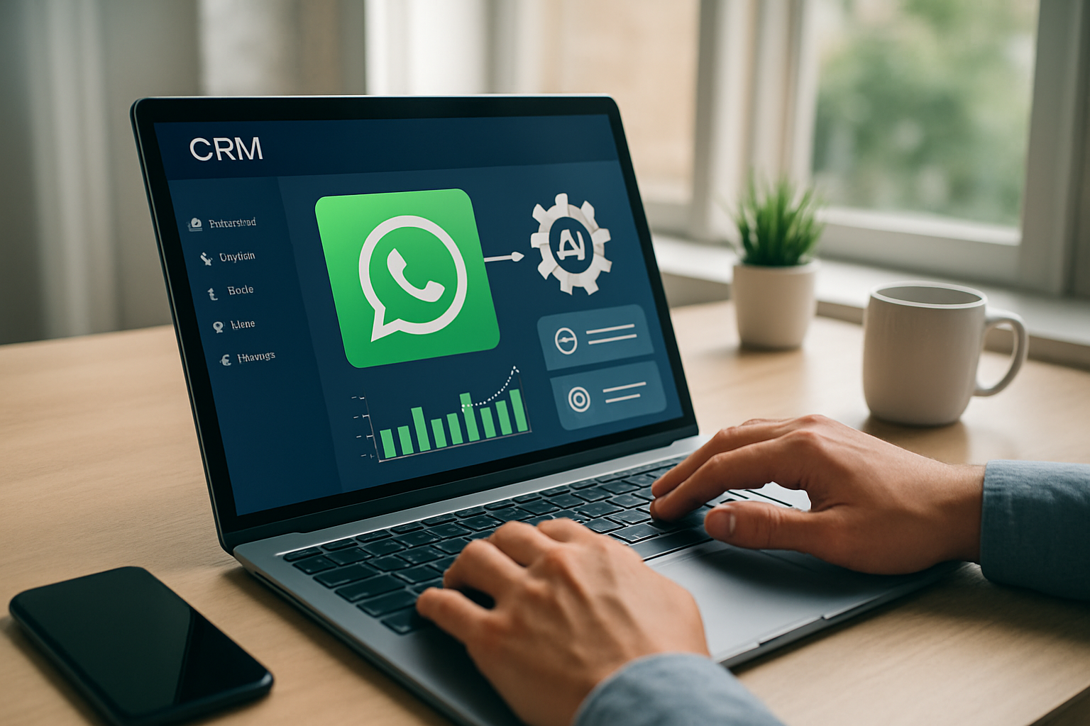 automação whatsapp em dashboard de CRM com IA para vendas e atendimento