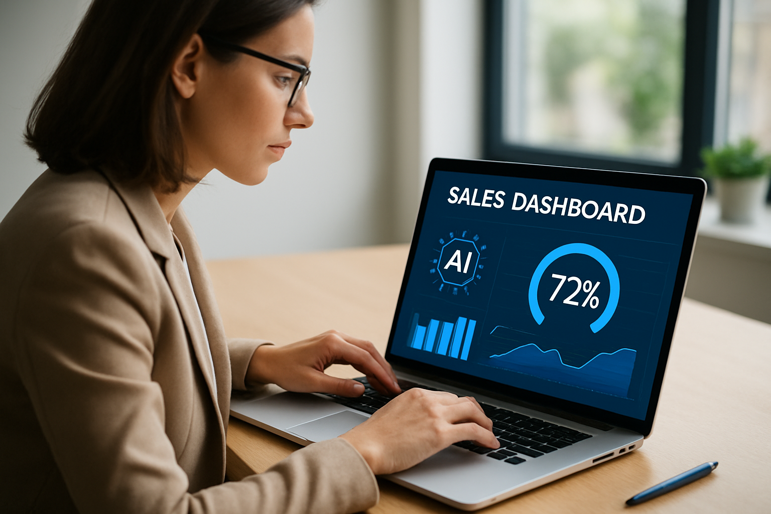 Dashboard de vendas com IA para fechar vendas mostrando taxa de conversão