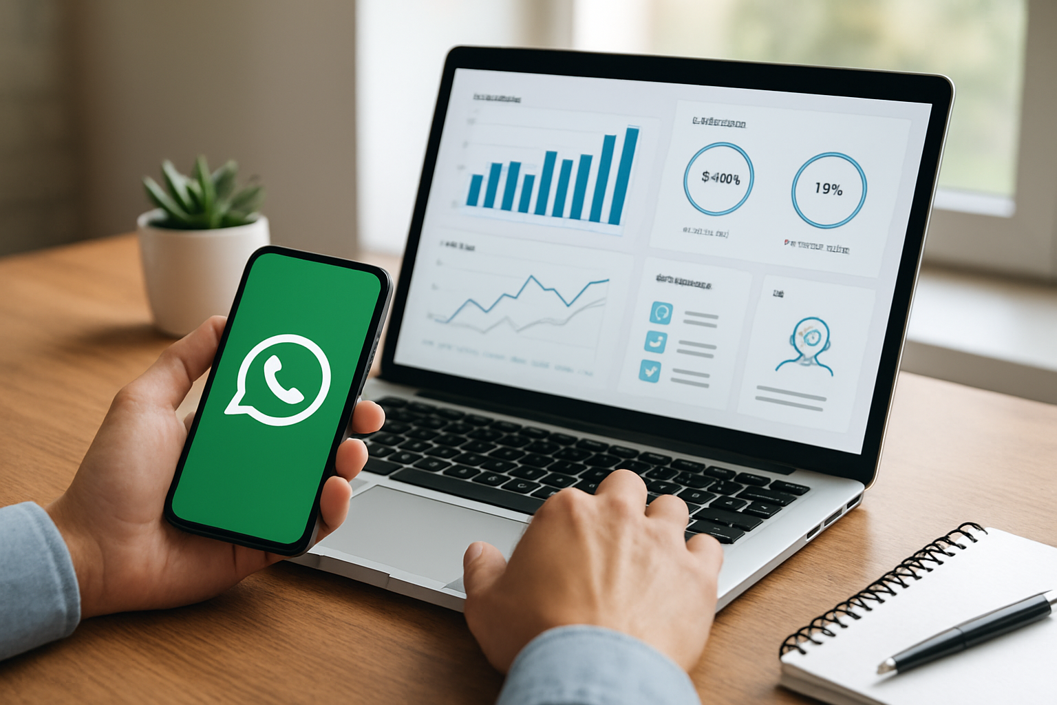 WhatsApp no CRM com dashboard de vendas, automação e IA para conversas organizadas
