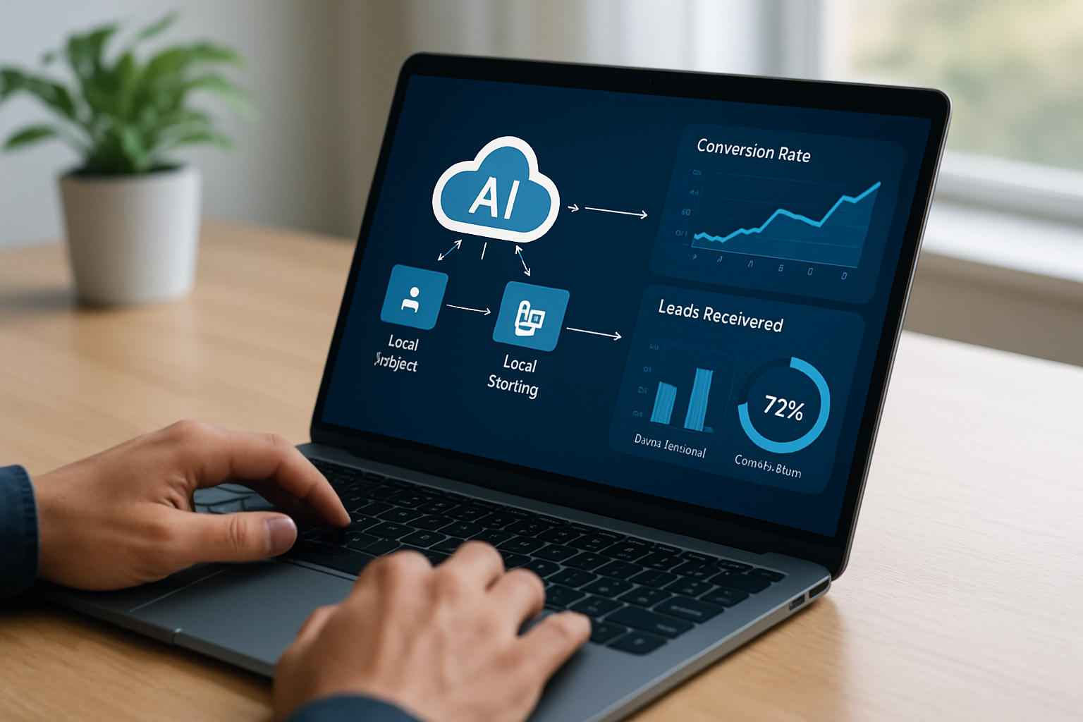 dashboard com fluxo de ia para recuperar leads e métricas de conversão 2026