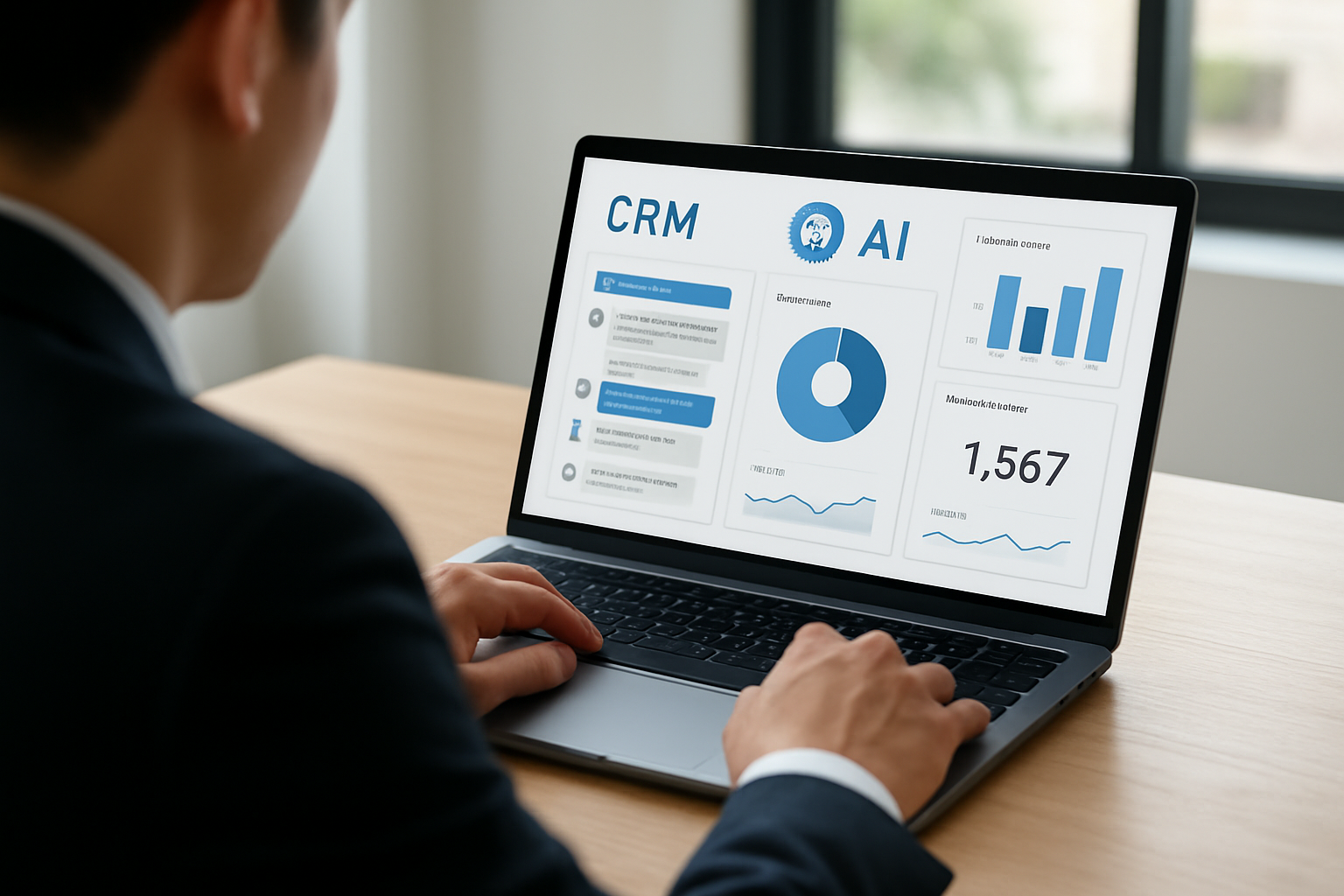 dashboard de CRM de vendas com IA mostrando conversas e métricas unificadas