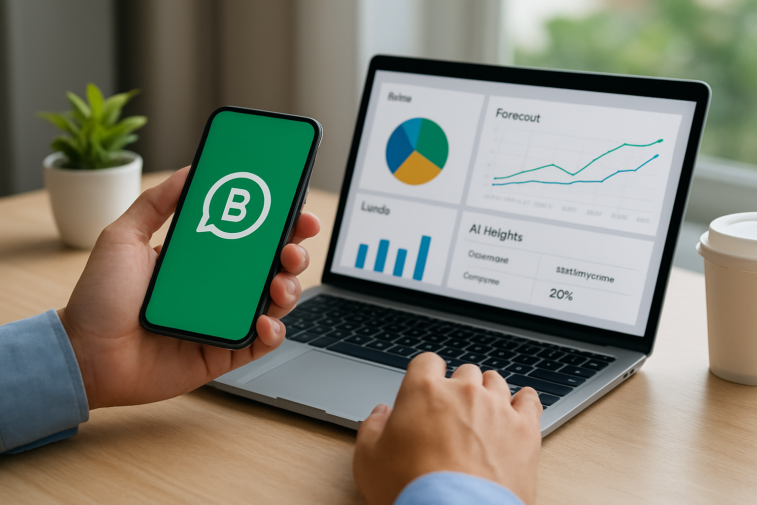 WhatsApp para negócios com CRM e IA em dashboard de vendas previsíveis