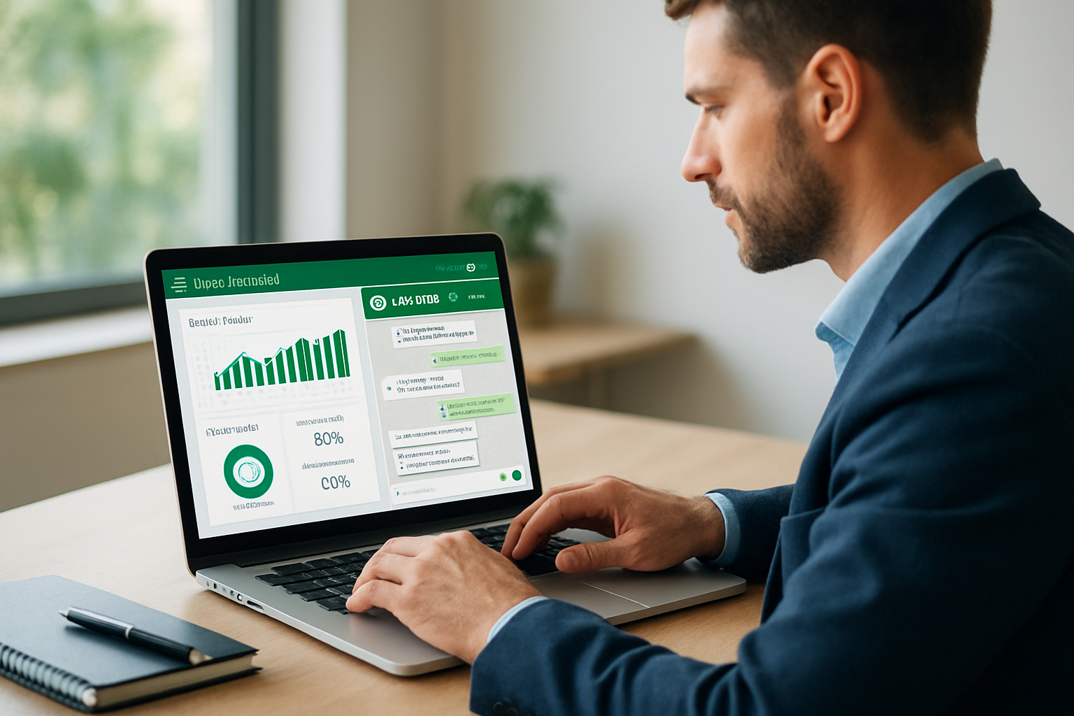 Painel de vendas e dashboard integrado a CRM de vendas WhatsApp mostrando métricas e conversas em 2026