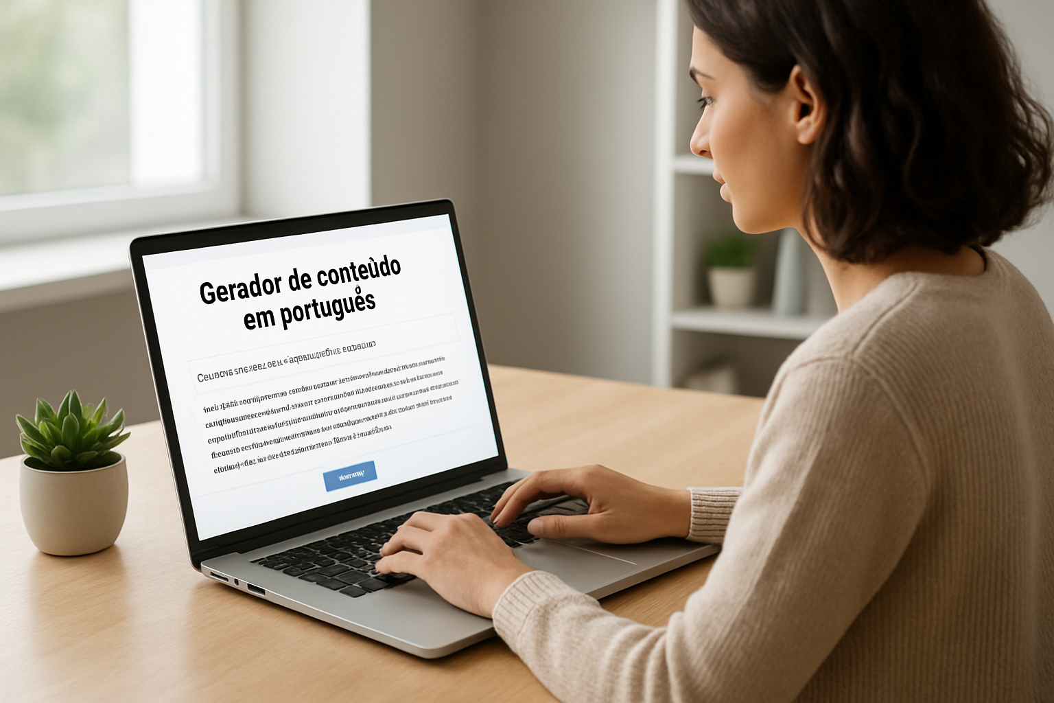 Exemplo de gerador IA em português criando conteúdo otimizado para SEO em 2026