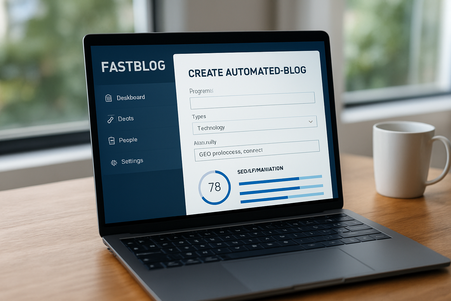 painel fastblog configurando como criar um blog automático com SEO otimizado