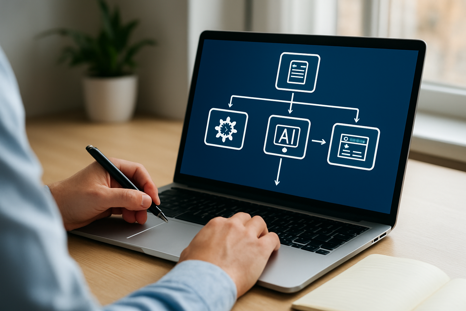 Fluxo passo a passo: como funciona blog automático com IA na prática