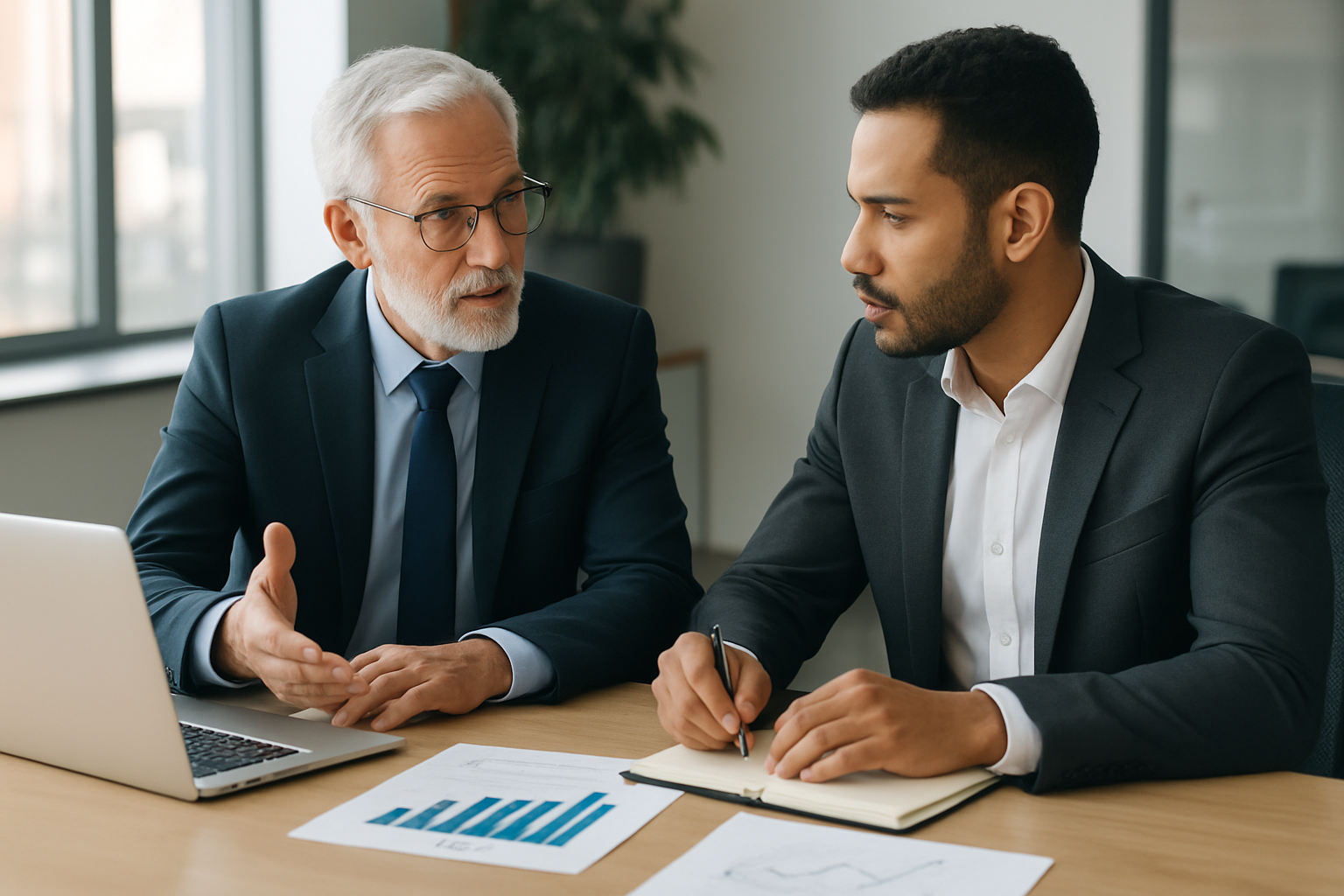 Mentoria executiva para empresários com líderes em reunião estratégica e análise de crescimento em 2026